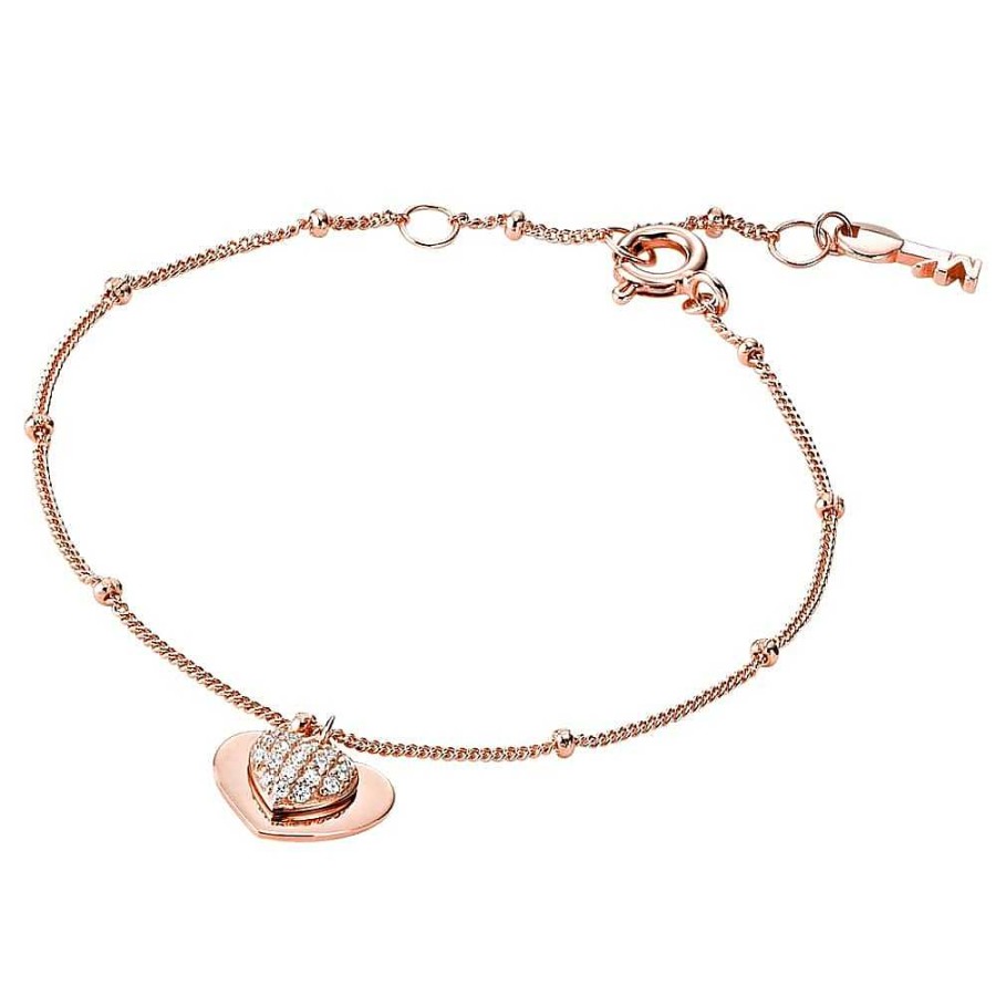 Joyas Michael Kors | Pulsera Michael Kors Love De Coraz N Chapada En Oro Rosa