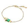 Joyas Michael Kors | Pulsera Michael Kors Chapada En Oro Candado Agata Color Esmeralda