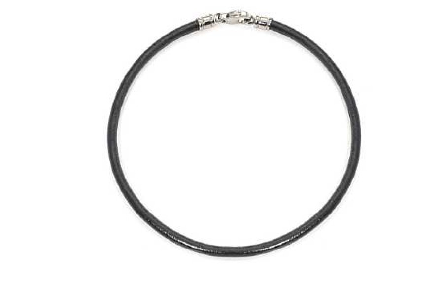 Joyas Royo Joyeros | Collar Bvlgari De Cuero Negro Y Cierre De Acero Cl176516