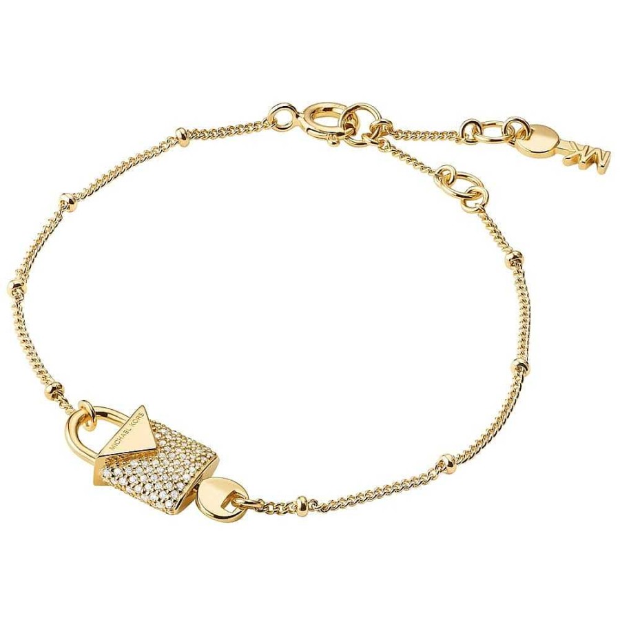 Joyas Michael Kors | Pulsera Michael Kors Candado Zirconita Chapada Oro